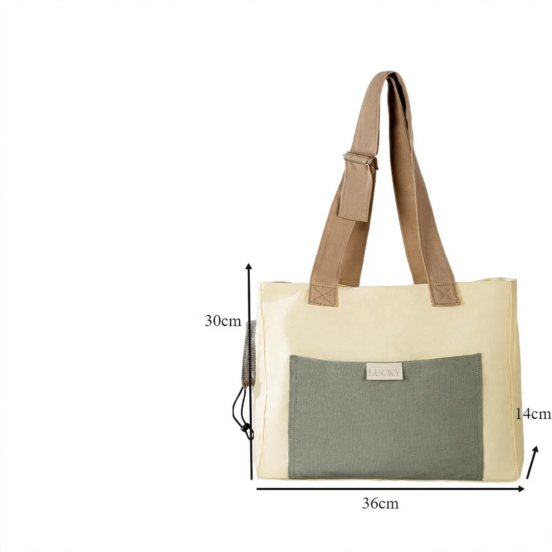 Canvas pet carrier bag with adjustable strap