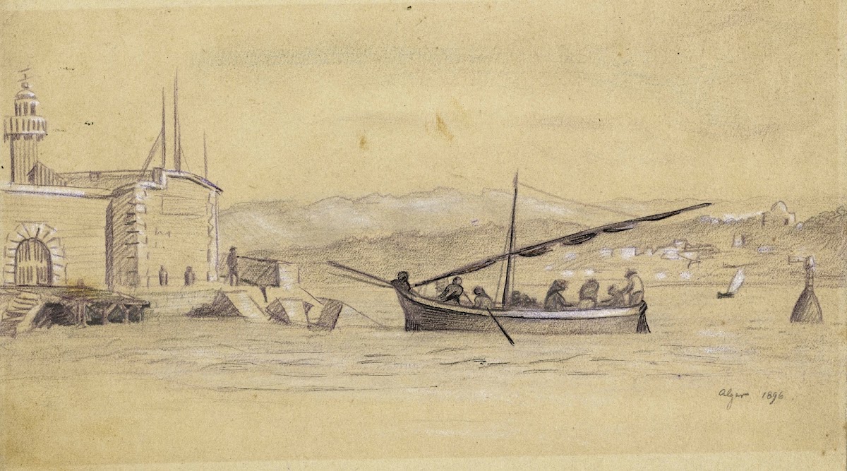 Le bateau dans la baie dAlger 1896