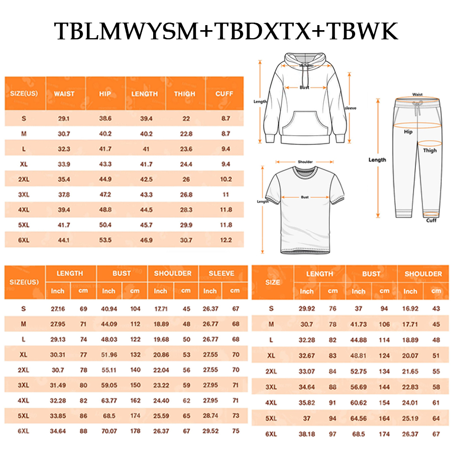 AOP Universal Hoodie Double Hood + Universal Round Neck Short Sleeve US Size + Universal Sweatpants