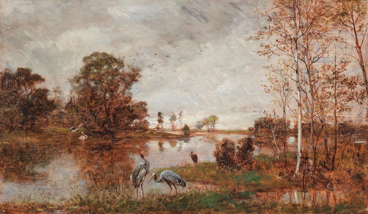 Herons on the Riverbank