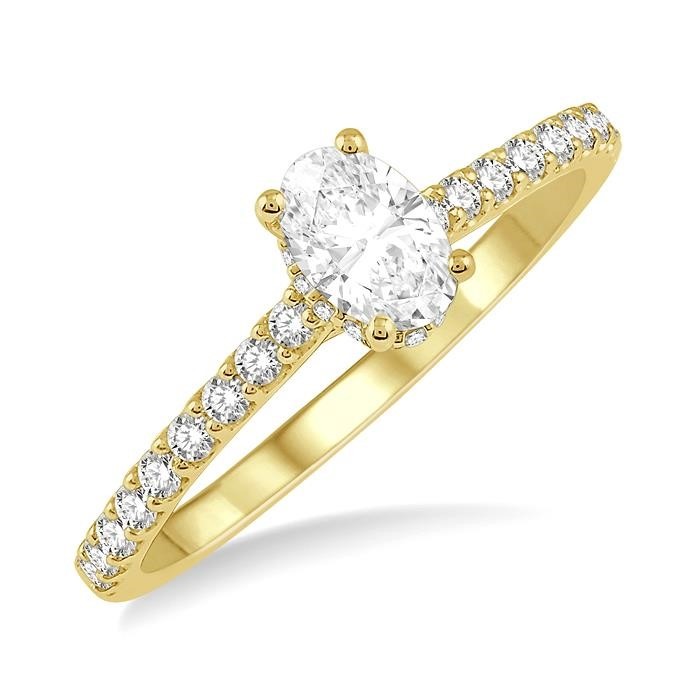 Oval Shape Semi-Mount Diamond Engagement Ring