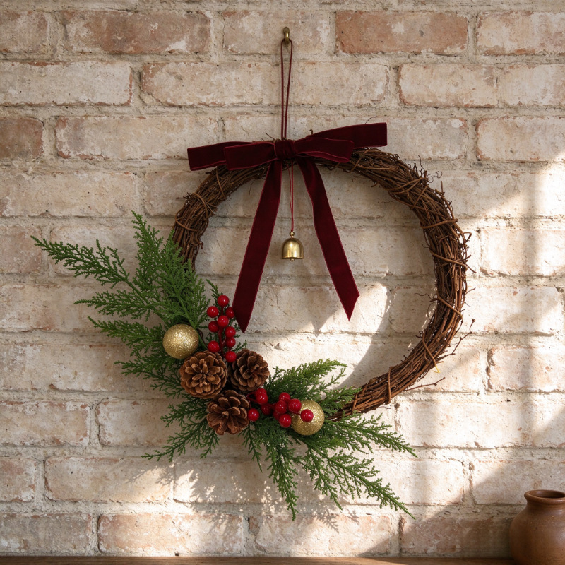 Weihnachtskranz aus Rattan, 15/30 cm