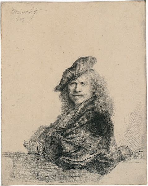 Self Portrait leaning on a Stone Sill 1639