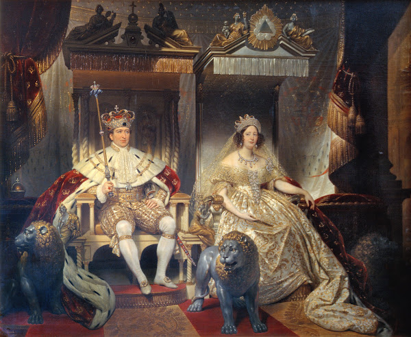 Christian VIII 1786 1848 And Queen Caroline Amalie 1796 1881 In Coronation Robes