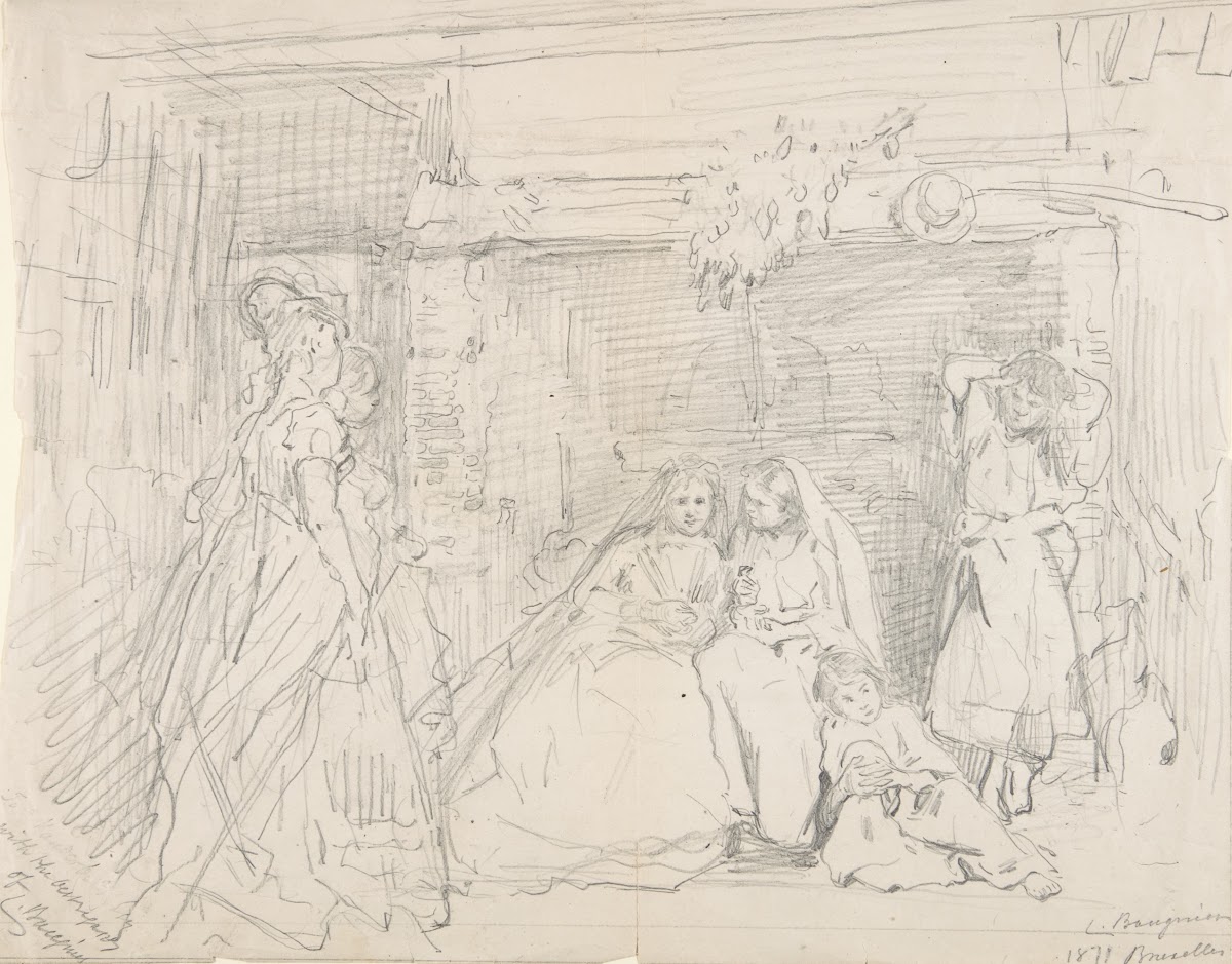Interior with Figures before a Fireplace 1871