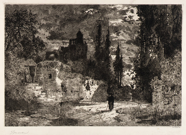 Old Castle and Trees ca 1880 1890
