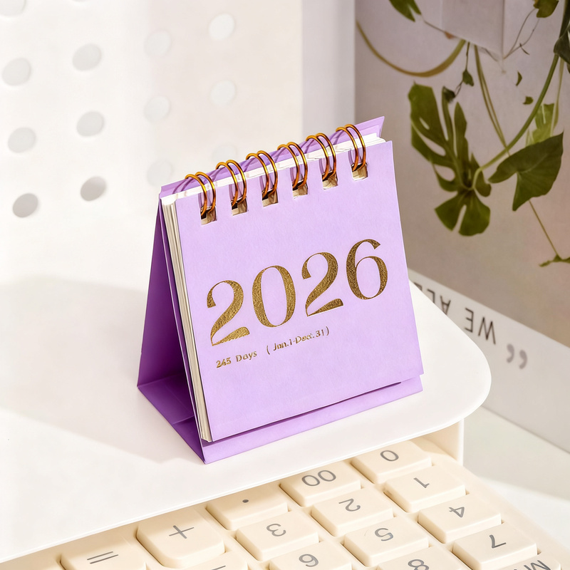 Tischkalender 2026 mit Rosen und Schmetterlingen
