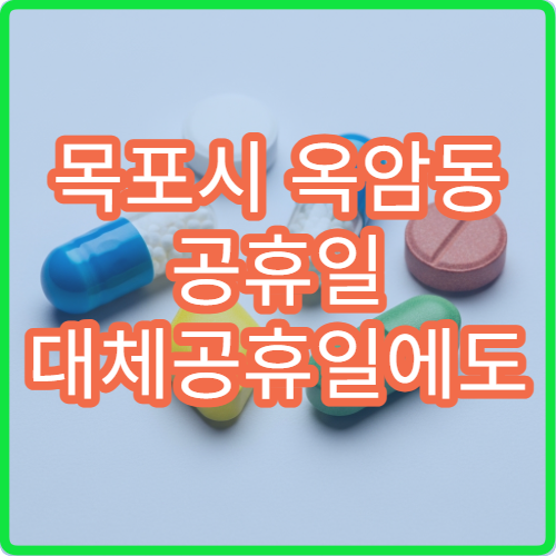 목포시 옥암동 공휴일 대체공휴일에도 영업하는 당직 약국 정보