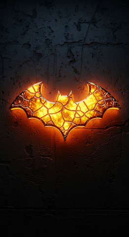 Golden Bat Symbol Grungy Wall