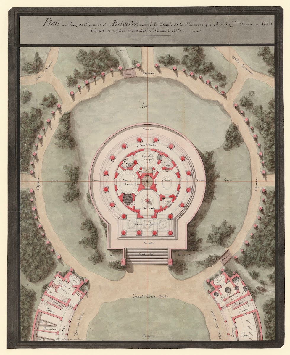 Plan au rez de chaussée dun belveder sic nommé le Temple de la Nature que Mr Q a