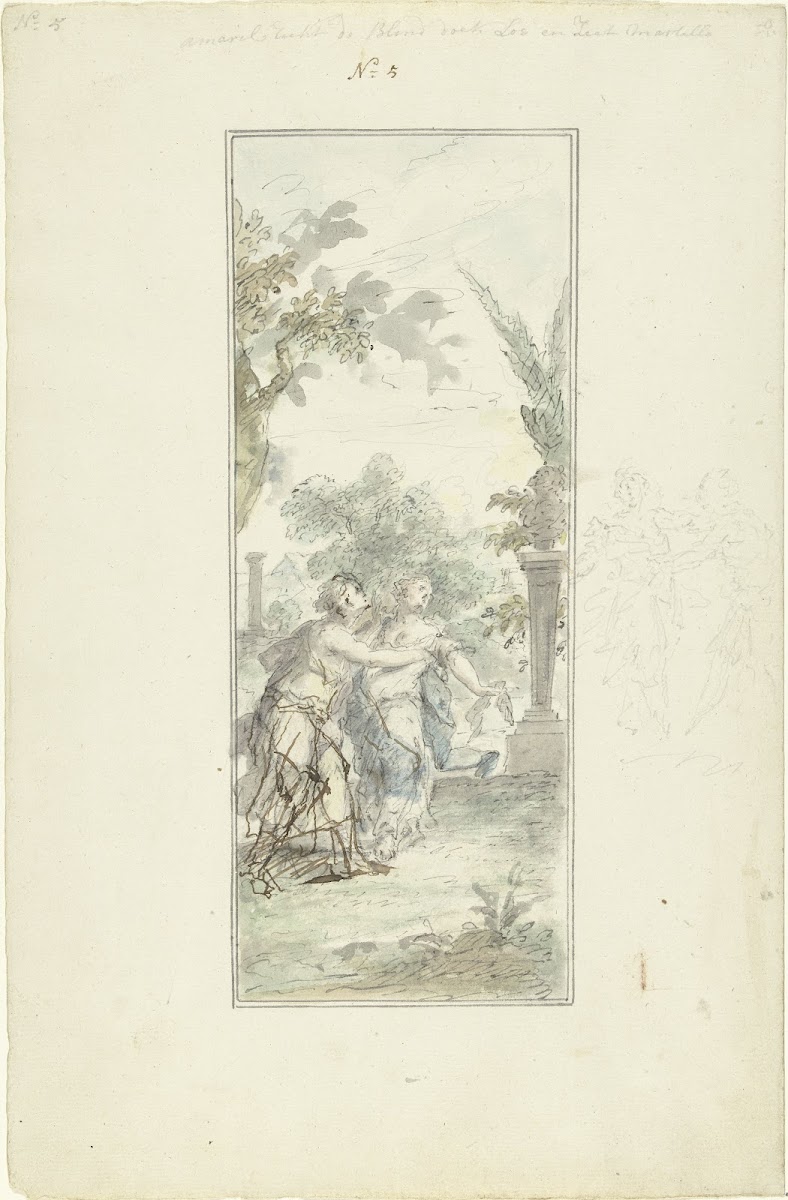 Ontwerp voor een zaalstuk Amaryllis herkent Myrtillo 1715   1798