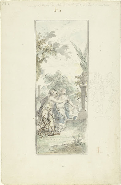 Ontwerp voor een zaalstuk Amaryllis herkent Myrtillo 1715   1798