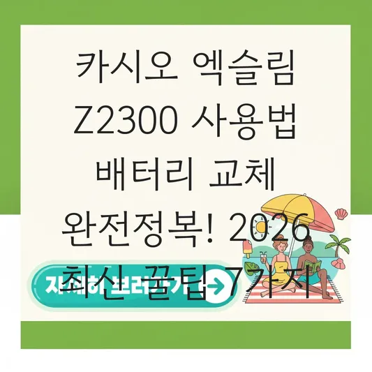 카시오 엑슬림 Z2300 사용법 배터리 교체