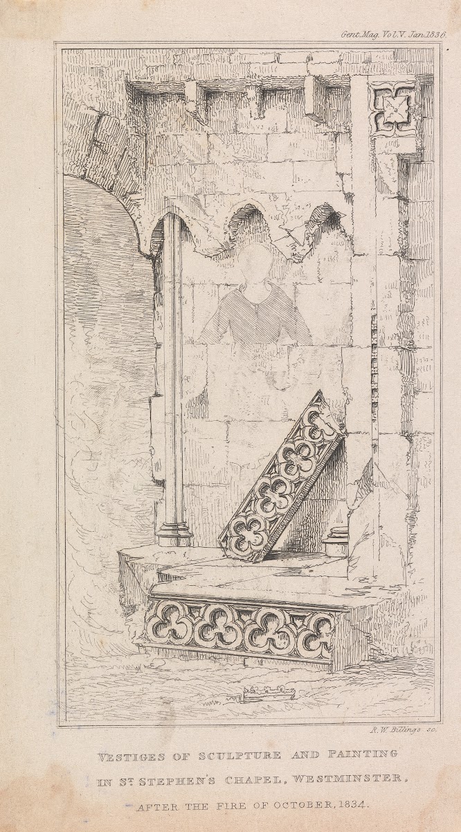 Vestiges of Sculpture and Painting in St Stephens Chapel Westminster 1836