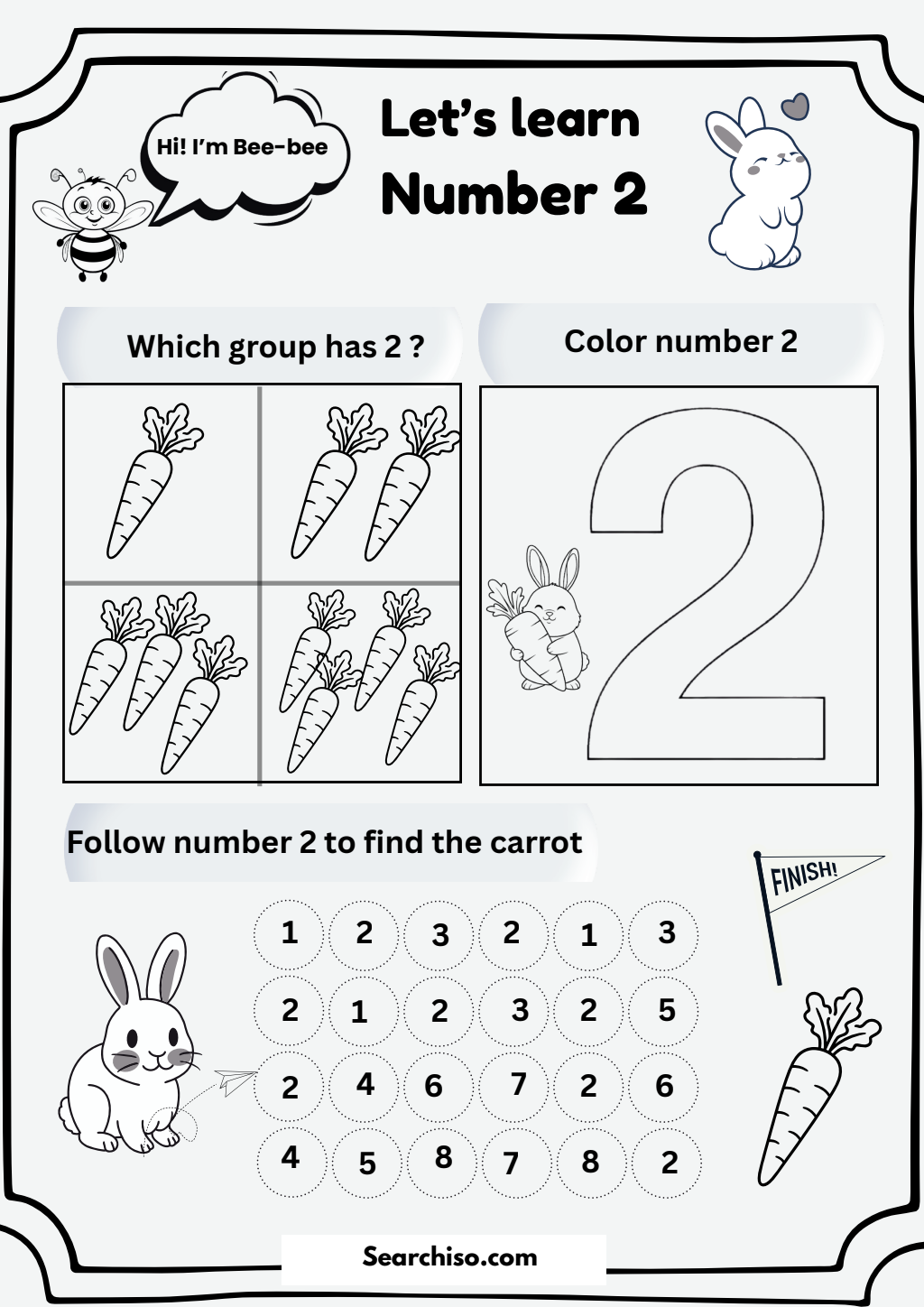 Bee-bee’s Guide to the Number Two PDF printable