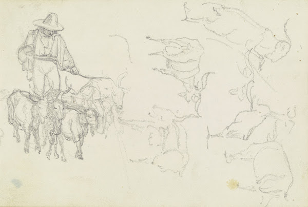 Herd of goats with herder 1830