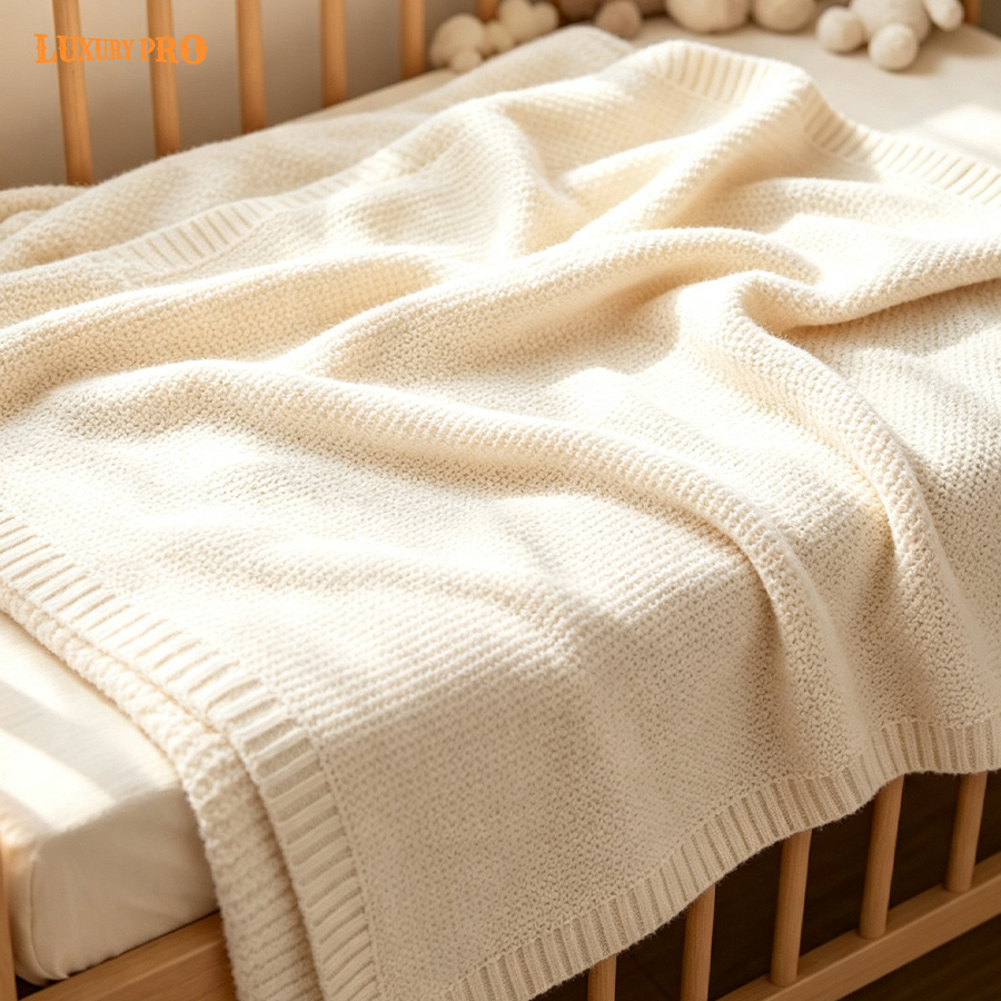 Hand Embroidered Baby Knitted Blanket