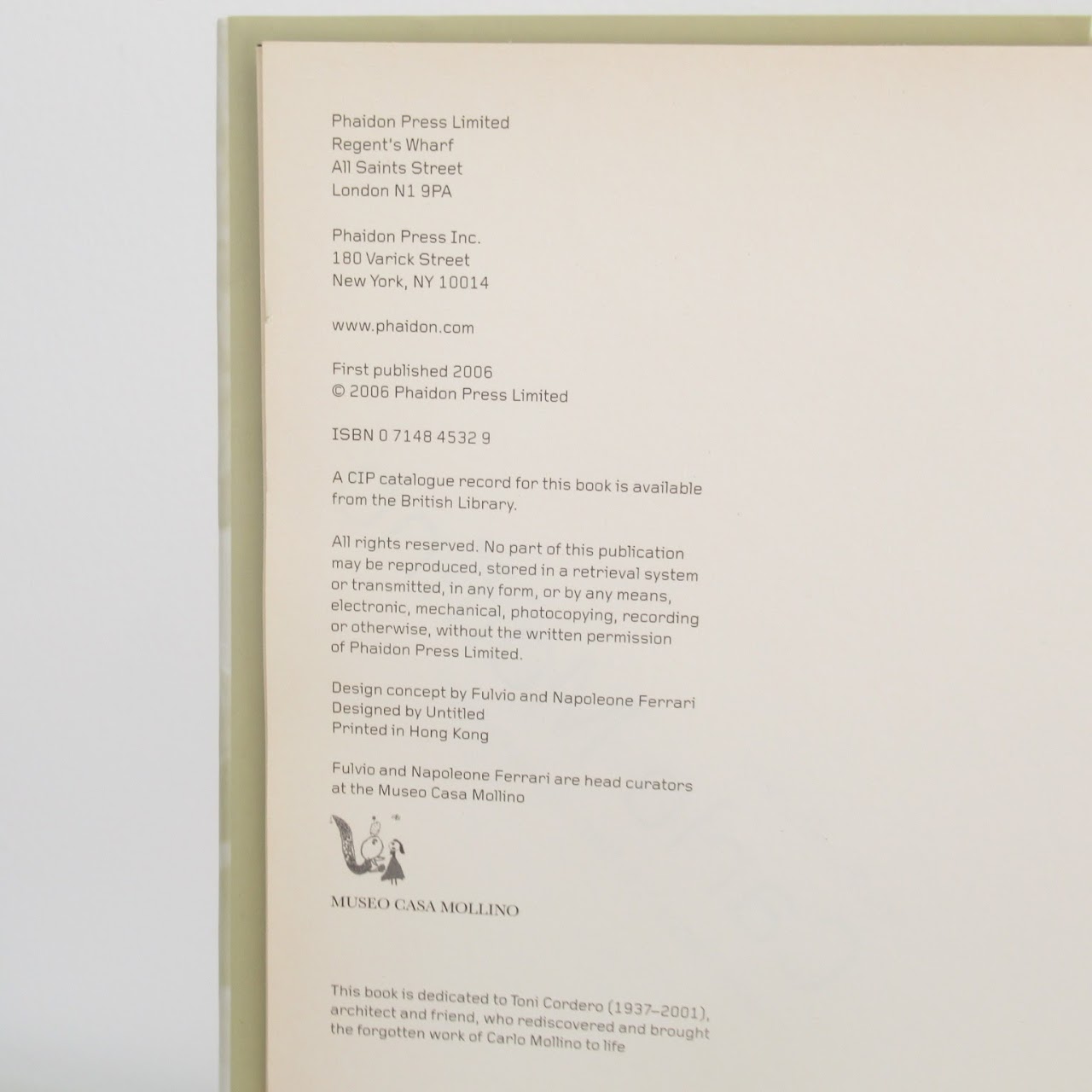 The Furniture of Carlo Mollino RARE Book