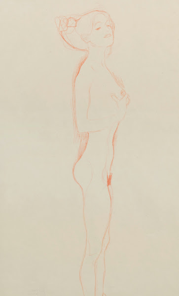 Naked Girl Standing with Right Hand to Breast 1906