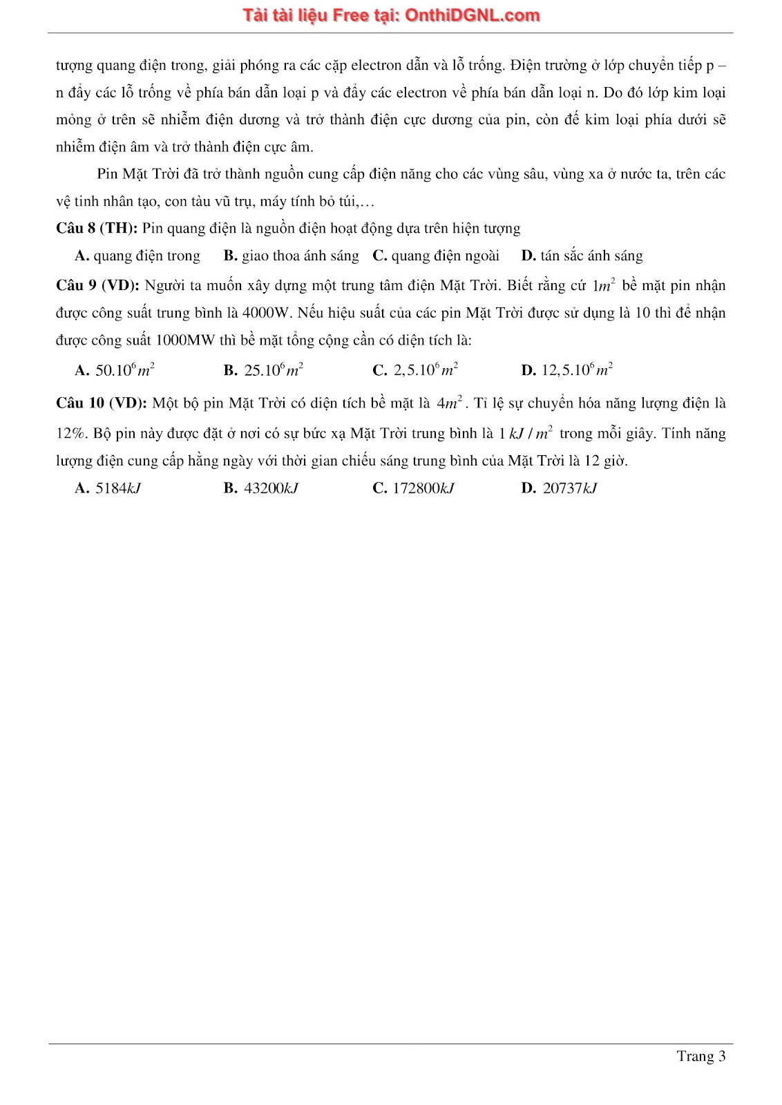 300 bài tập môn Vật Lý - Ôn thi ĐGNL ĐHQG TPHCM Phần 18