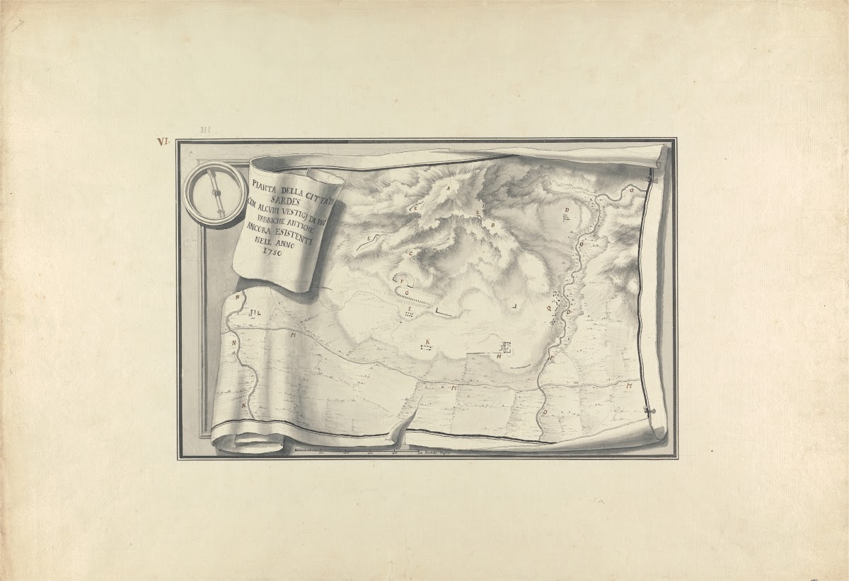 Plan of the Ruins at Sardis with Vestiges of Ancient Buildings Still Existing in