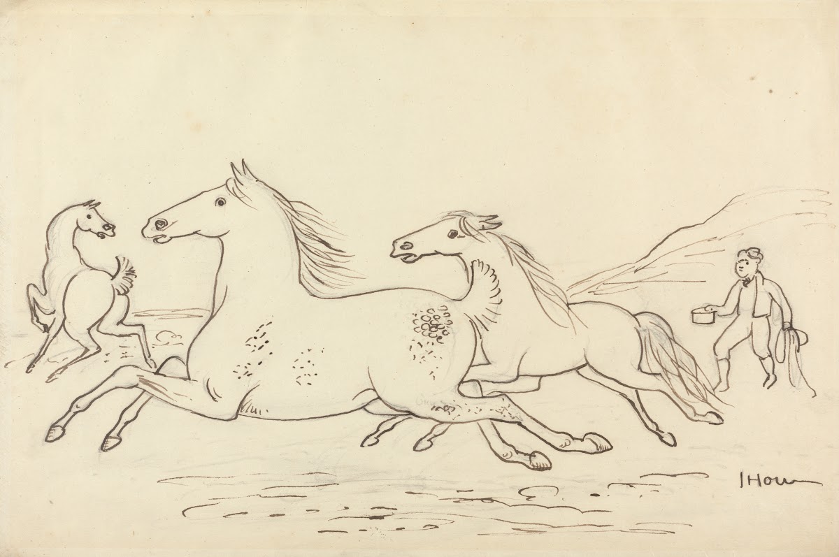Three Horses and Stable Lad