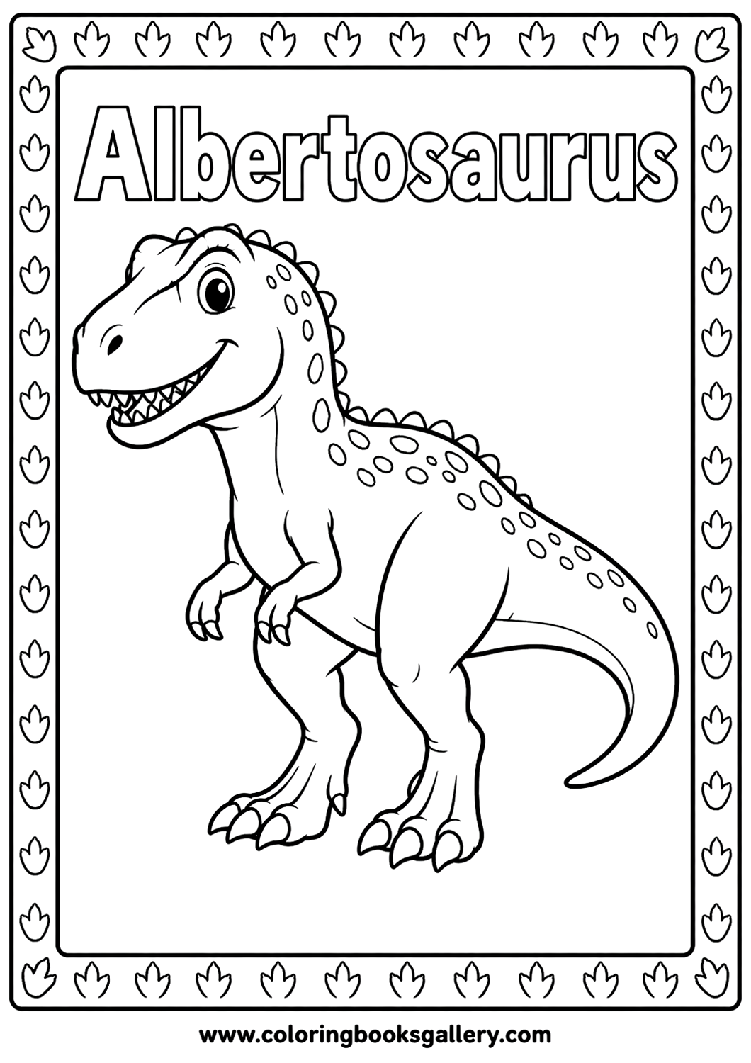 Easy Printable Albertosaurus Coloring Sheet – Fun for All Ages – free coloring page for kids