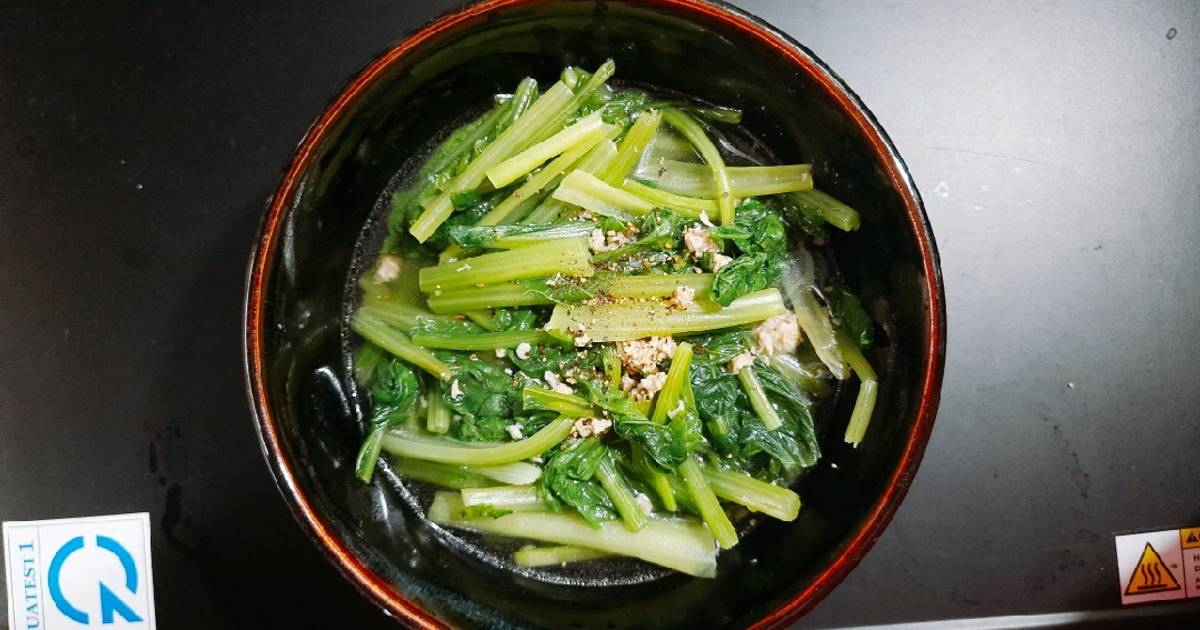 Canh cải ngọt nấu thịt heo xay