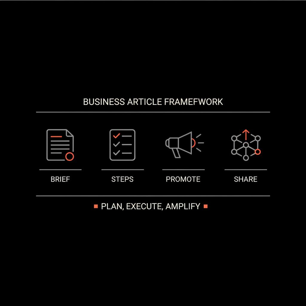 Minimal full-frame infographic for Forbes paid feature: four clean vector icons with one-word labels on black background, gray elements and orange #dc5c2b accent highlights.