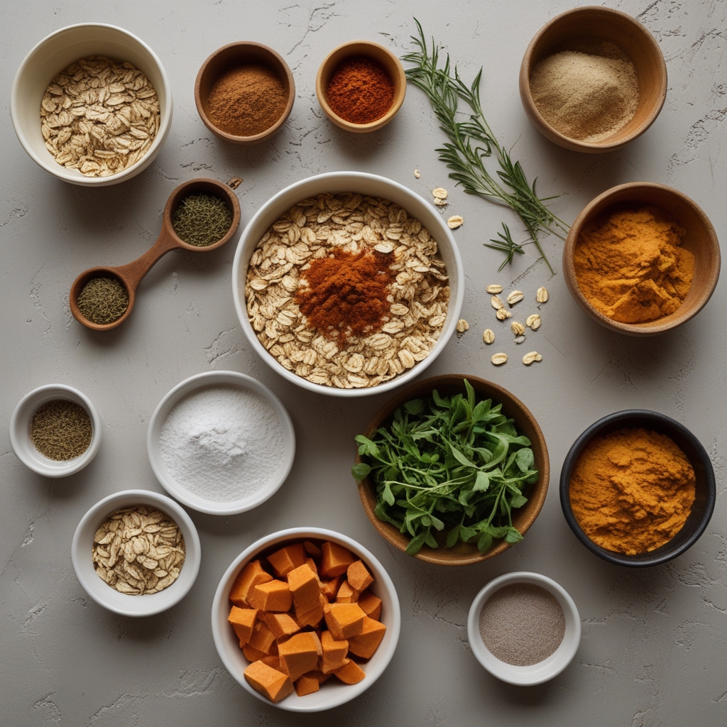 Ingredients for Healthy Sweet Potato Oatmeal Recipe – Easy, Homemade & Nourishing Breakfast