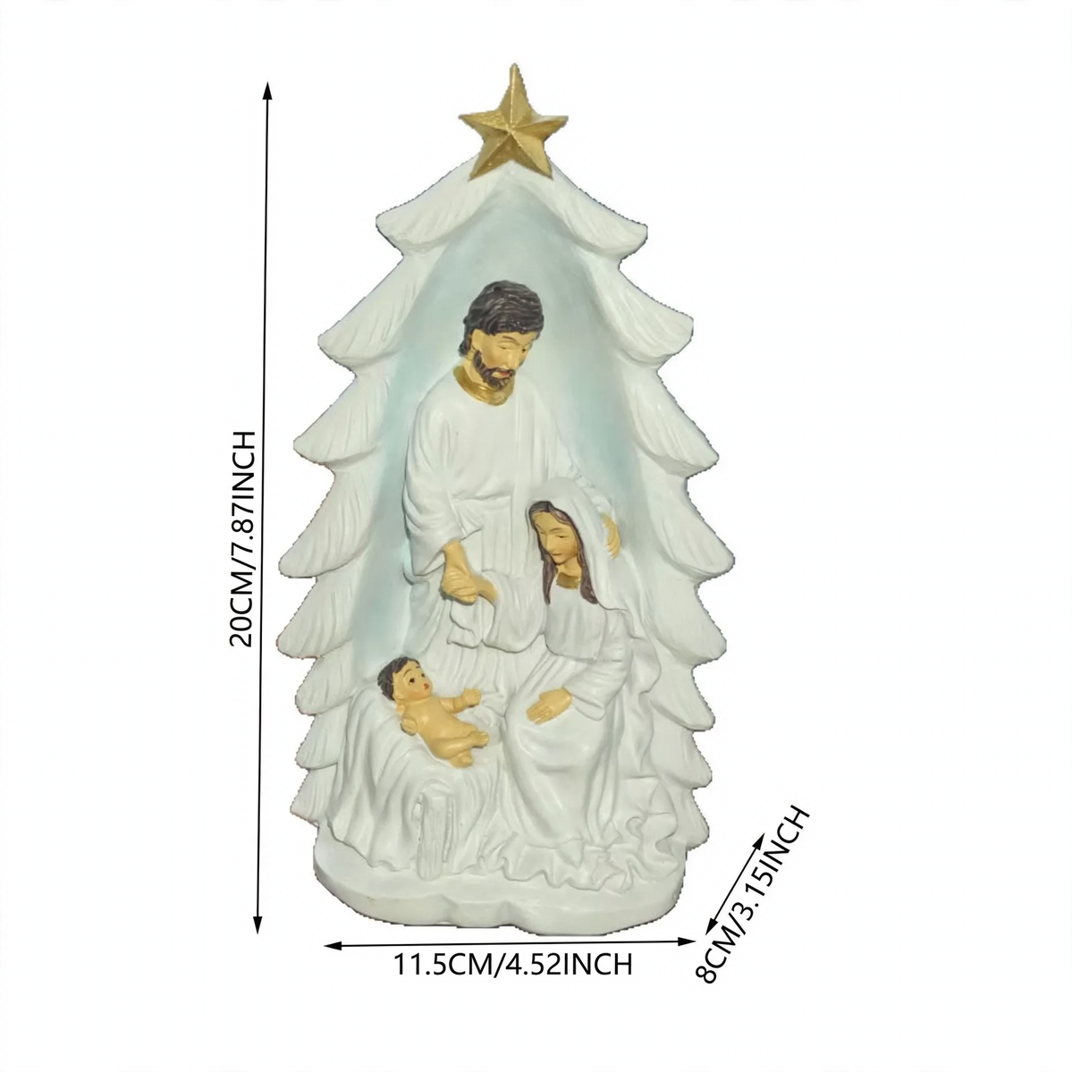 Decorative Nativity Figures made of Resin, 3-Piece Set