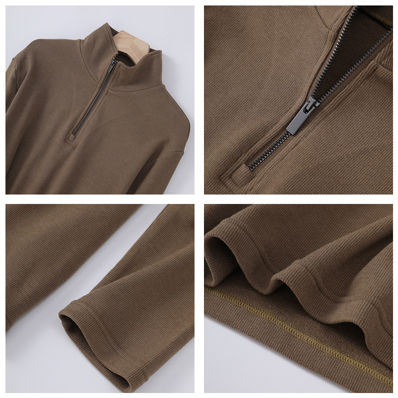 Herren-Pullover mit Stehkragen und Reißverschluss