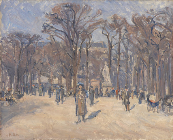 March Day in Le Jardin du Luxembourg Paris 1921   1922