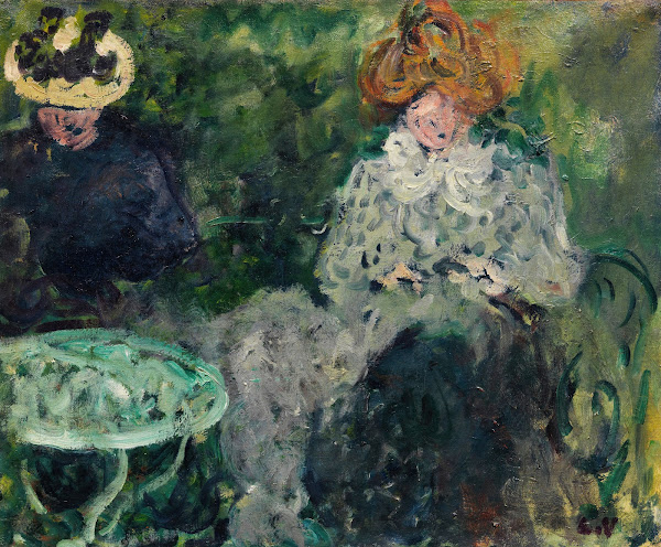 Au café Mme Victor et Mme Suzanne Valtat ca 1900