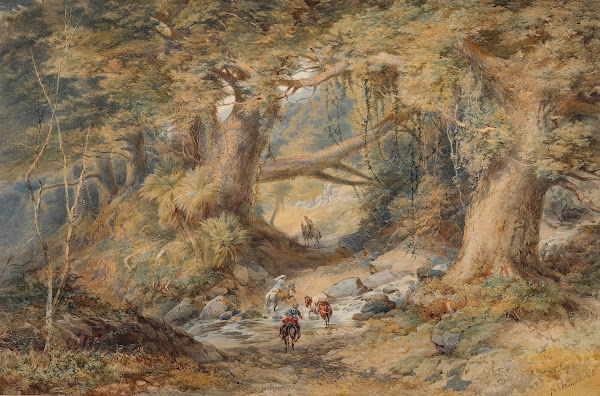 Crossing the Teremakau River 1876