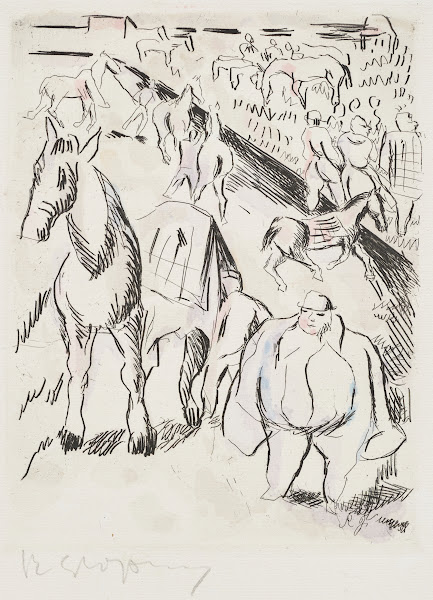 Reitgelände mit Pferden und Personen 1910 1912
