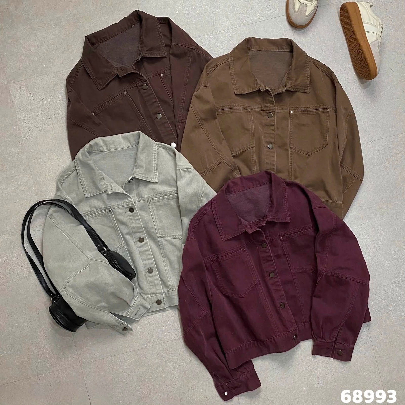 Áo khoác jean cổ bẻ nút túi XONXEN SHOP 68993 – Image 2