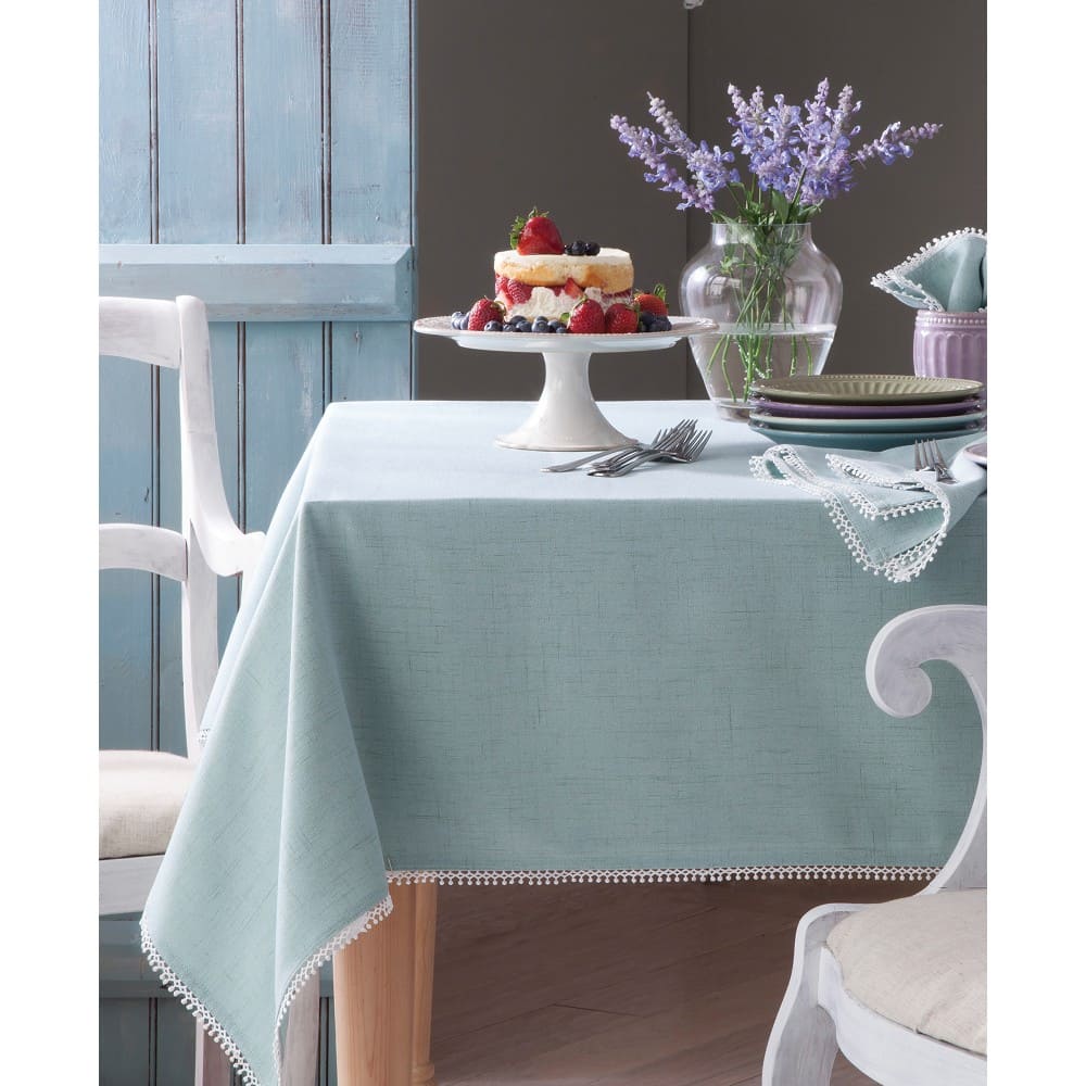 Mantel rectangular de poliéster Lenox™ French Perle de 60 x 1.20 m, color azul hielo