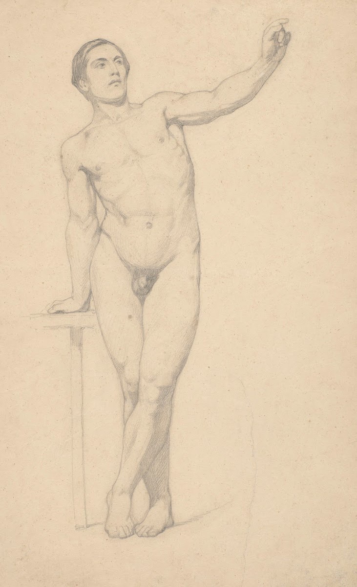 Male Nude with His Left Hand Raised 1860