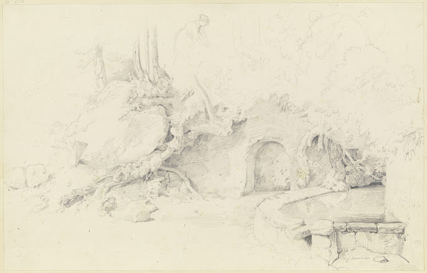 Bei Ariccia Brunnen bei einem Einsiedlerhäuschen 1824
