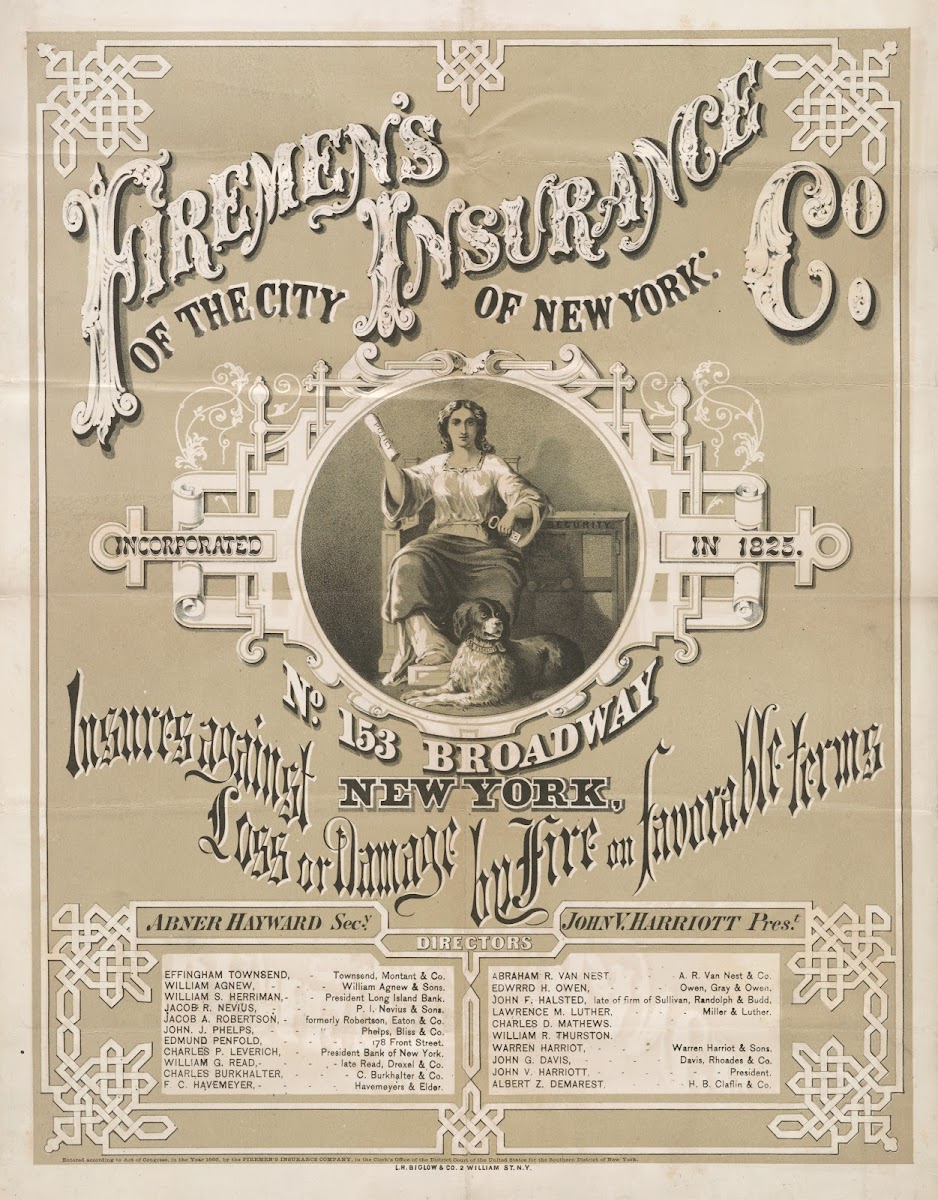 Firemens Insurance Co of the city of New York 1866