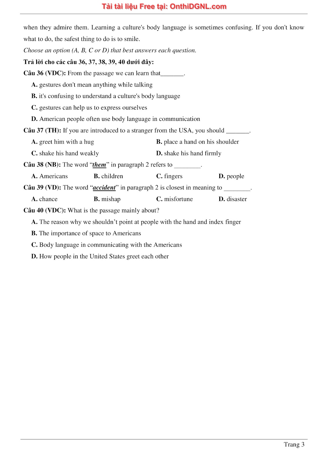 800 bài tập môn Tiếng Anh - Ôn thi ĐGNL ĐHQG TP HCM Phần 13