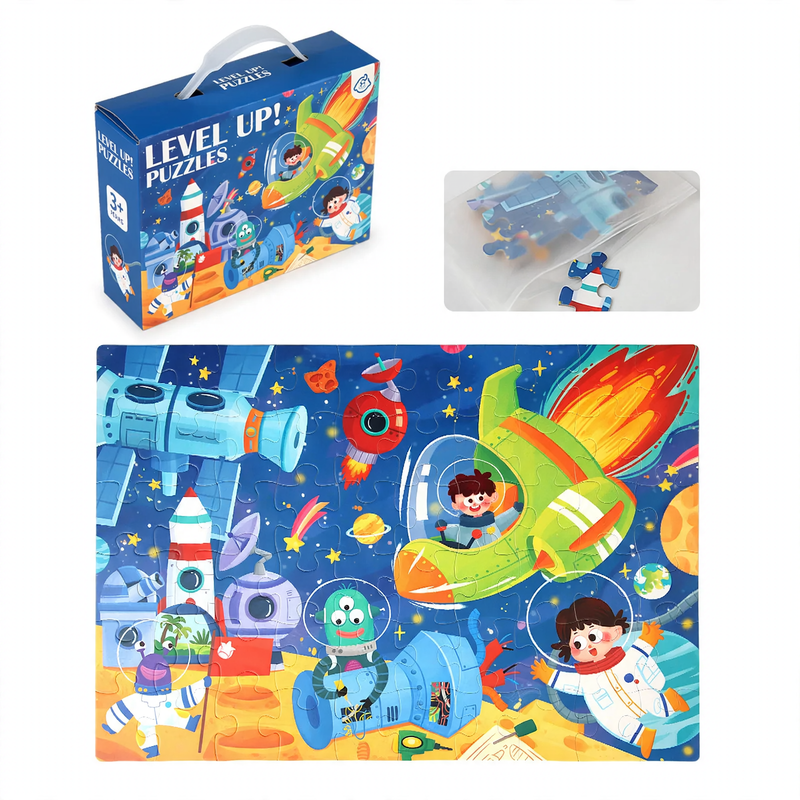 Wooden Puzzle Set Little Explorer, 6 Themes