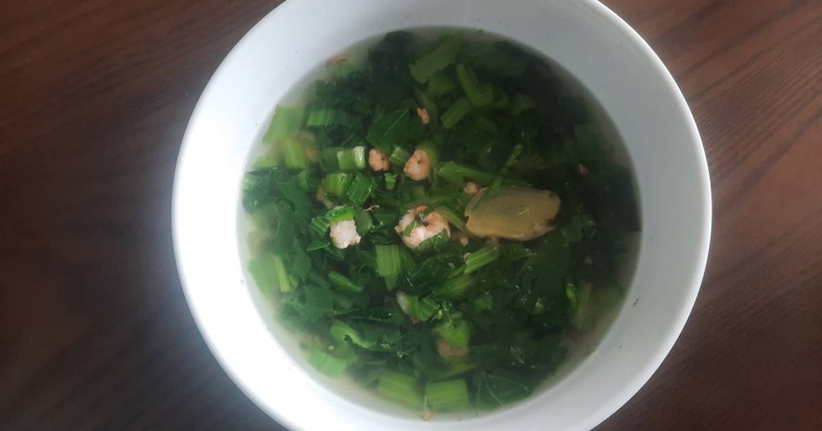 Canh cải canh nấu tôm