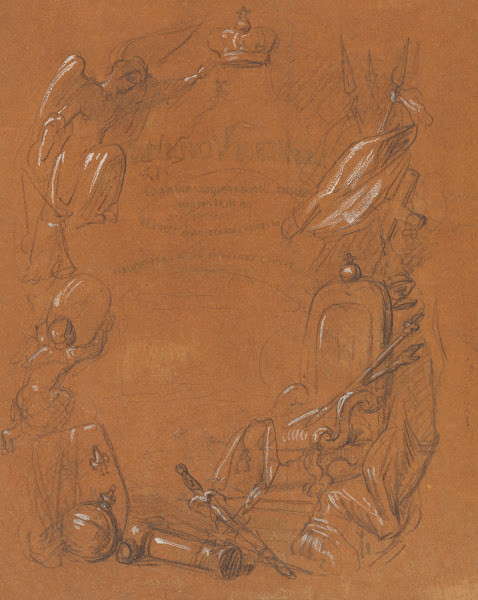 Design for a title page Les Héros Vendéens 19th century