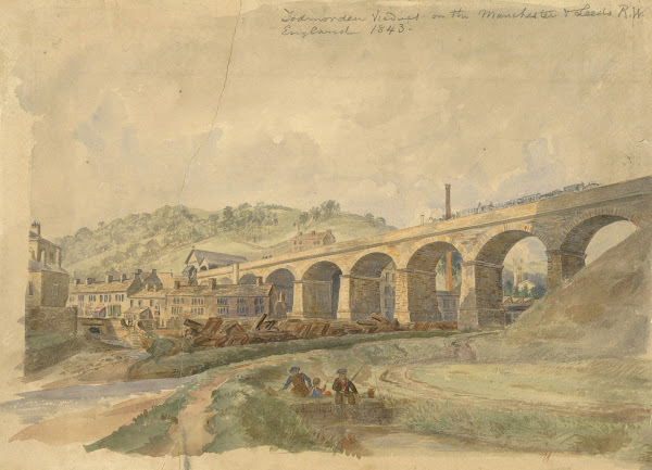 Todmorden Viaduct on the Manchester and Leeds Railway England 1843