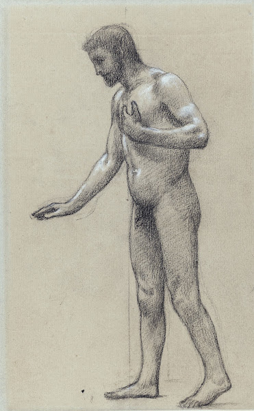 Homme nu de profil à gauche debout 1892 1894