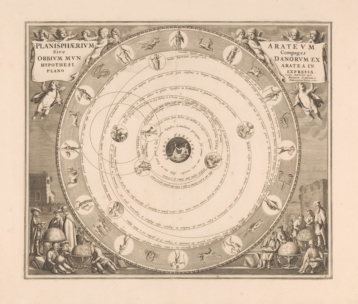 Hemelkaart van het stelsel van Aratus Planisphaerium 1660 1708
