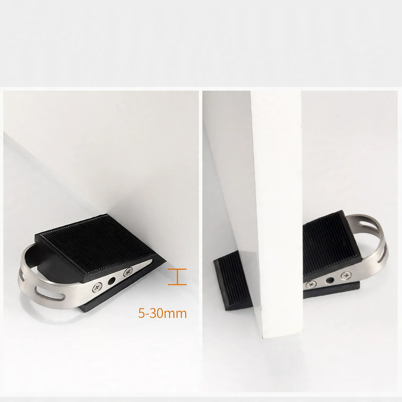 Stainless steel door stopper with rubber buffer