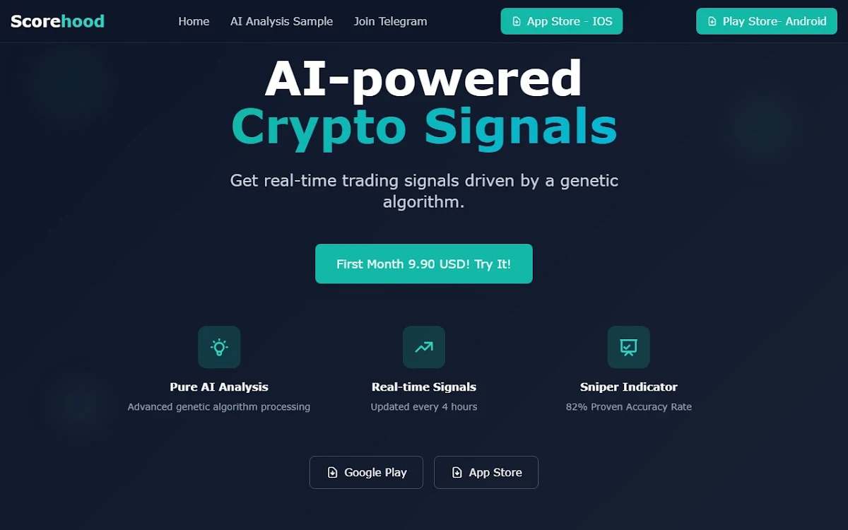 Captura de Scorehood Bull/Bear Crypto Analysis App